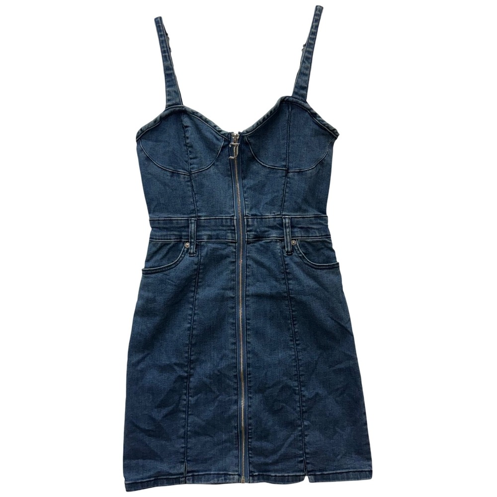 Juicy‎ Couture Denim Sweetheart Neckline Mini Dress Size XS